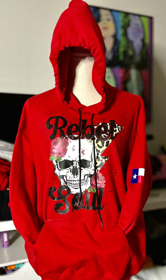 Rebel Soul Blinged Pull string hoodie